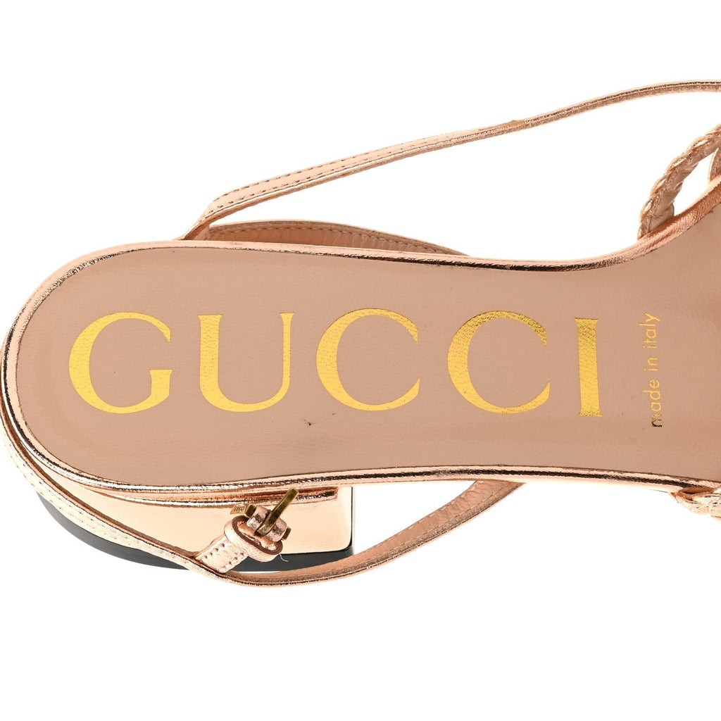 METALLIC NAPPA BRAIDED KETTY HORSEBIT SANDALS SALMONE