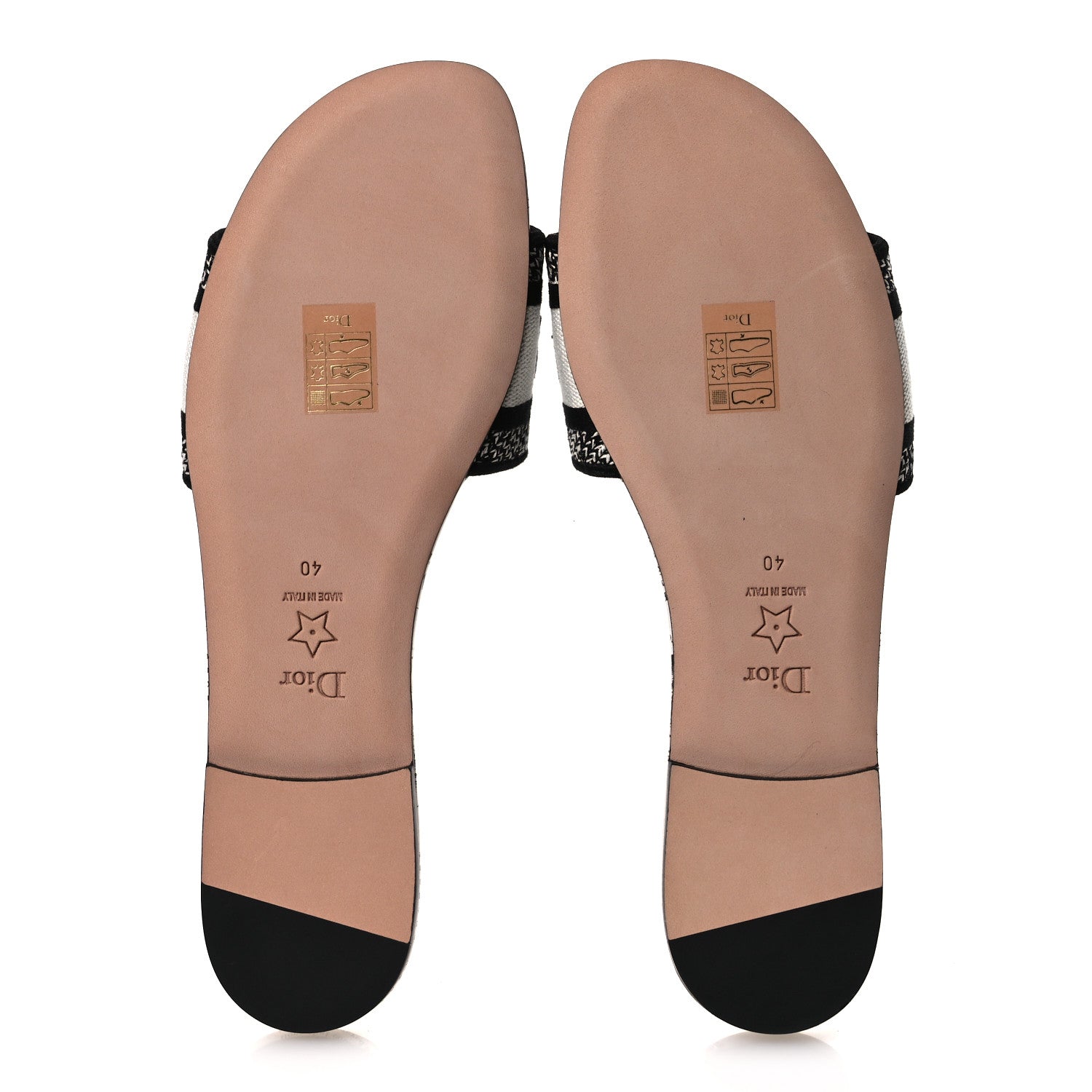 CALFSKIN NEWSPAPER PRINTED EMBROIDERED DWAY FLAT SLIDE SANDALS WHITE