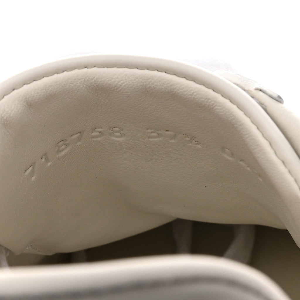 CALFSKIN INTERLOCKING G PERFORATED WOMENS ACE SNEAKERS WHITE GREY SKY
