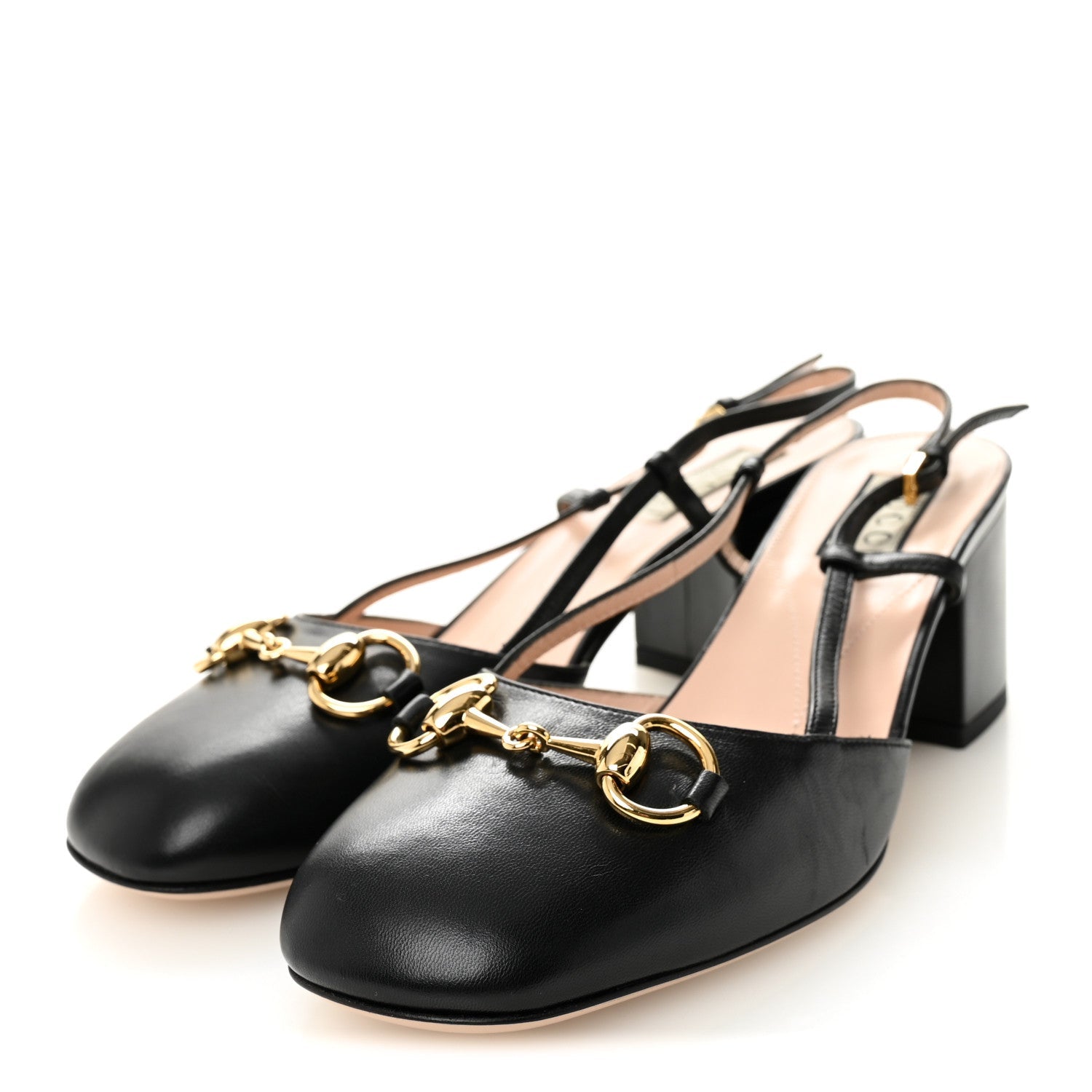 MALAGA KID HORSEBIT 70MM SLINGBACK PUMPS BLACK