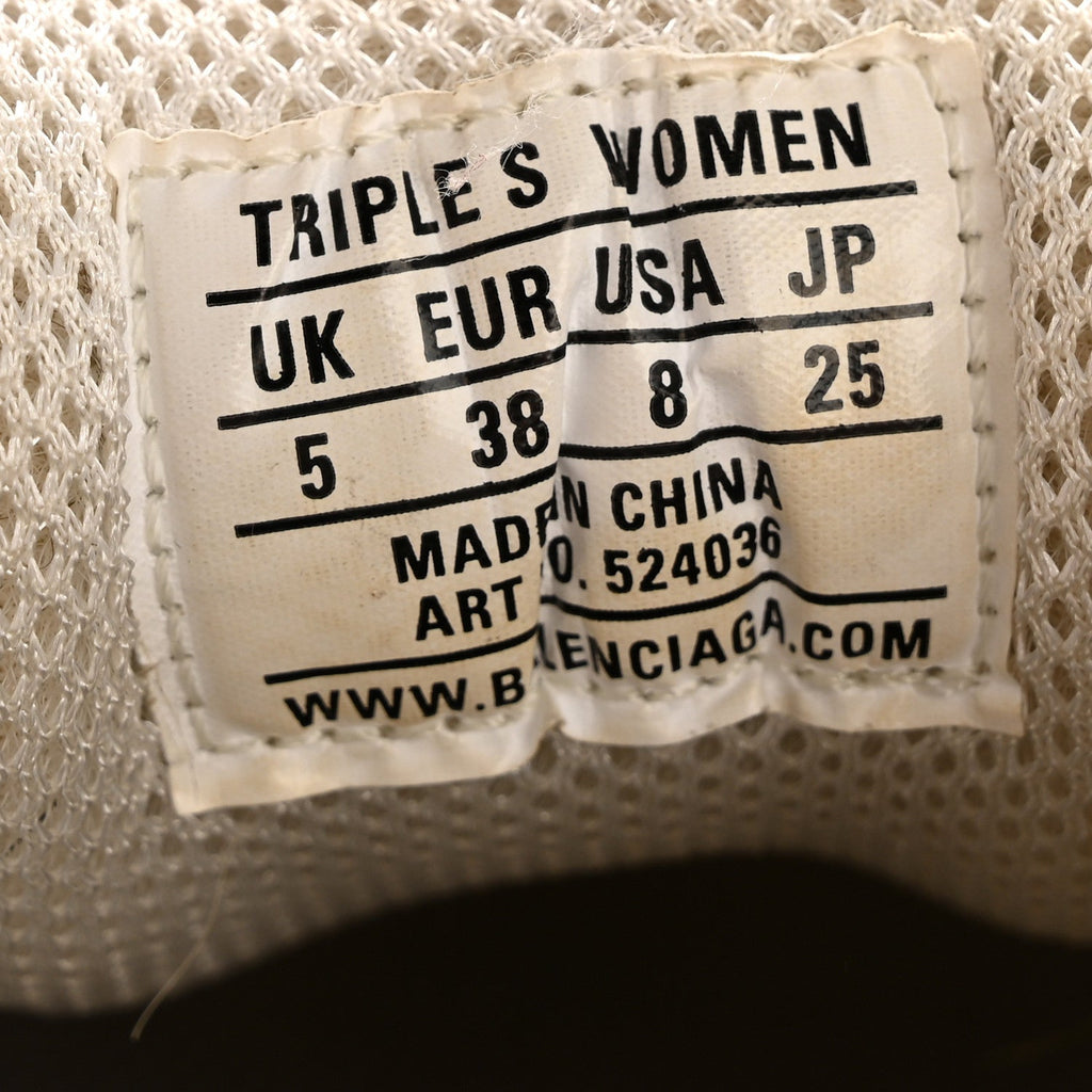 FABRIC MESH WOMENS TRIPLE S SNEAKERS WHITE