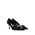 Jimmy Choo Auria Crystal-Embellished Bow-Detail Heeled Pumps - Black