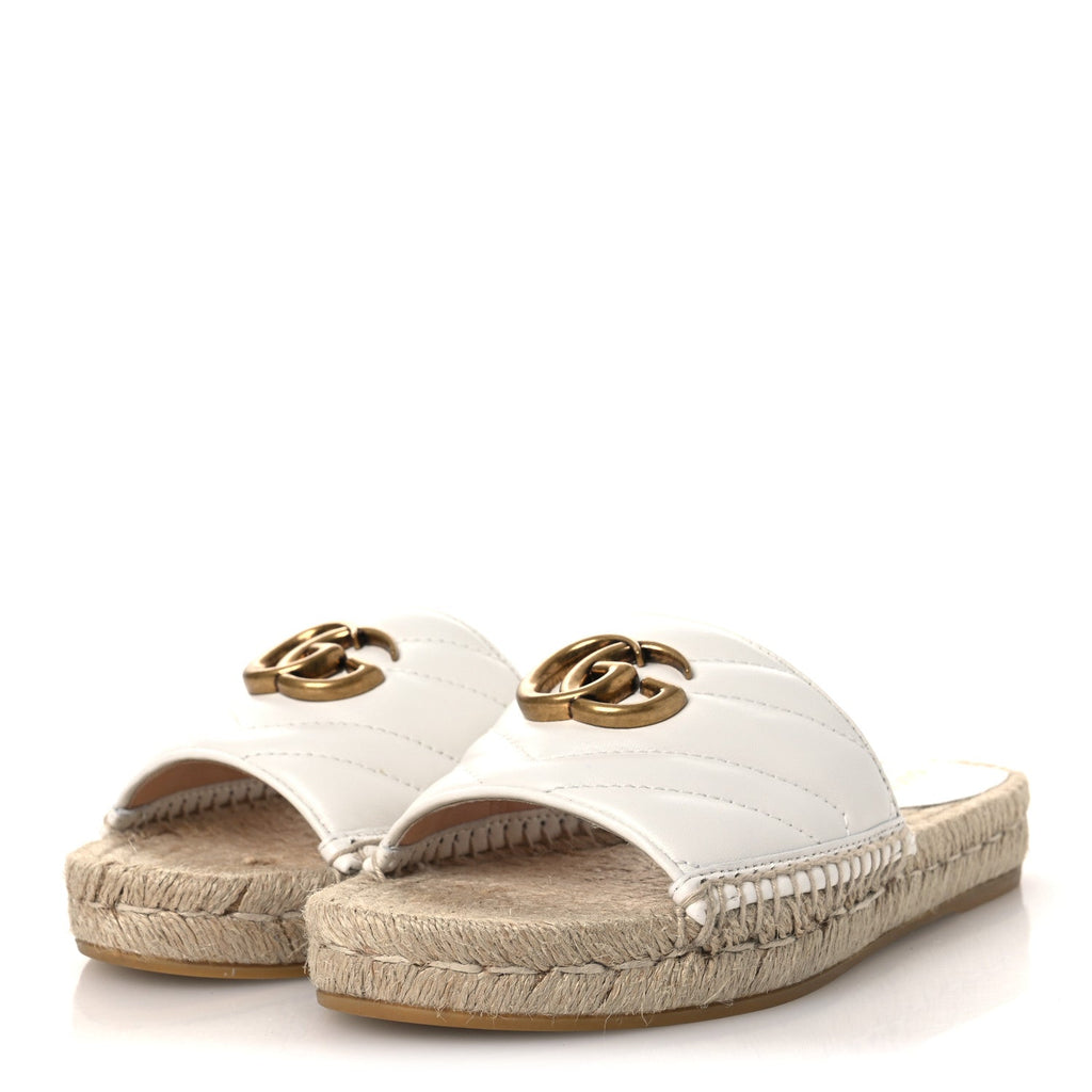 NAPPA MATELASSE GG MARMONT ESPADRILLE SLIDE SANDALS GREAT WHITE