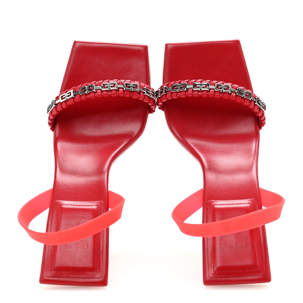 NAPPA POLYURETHANE G WOVEN SLINGBACK 90MM SANDALS DARK RED