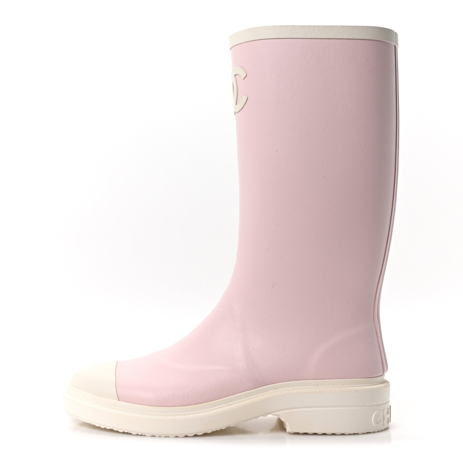 CAOUTCHOUK CC HIGH BOOTS LIGHT PINK WHITE