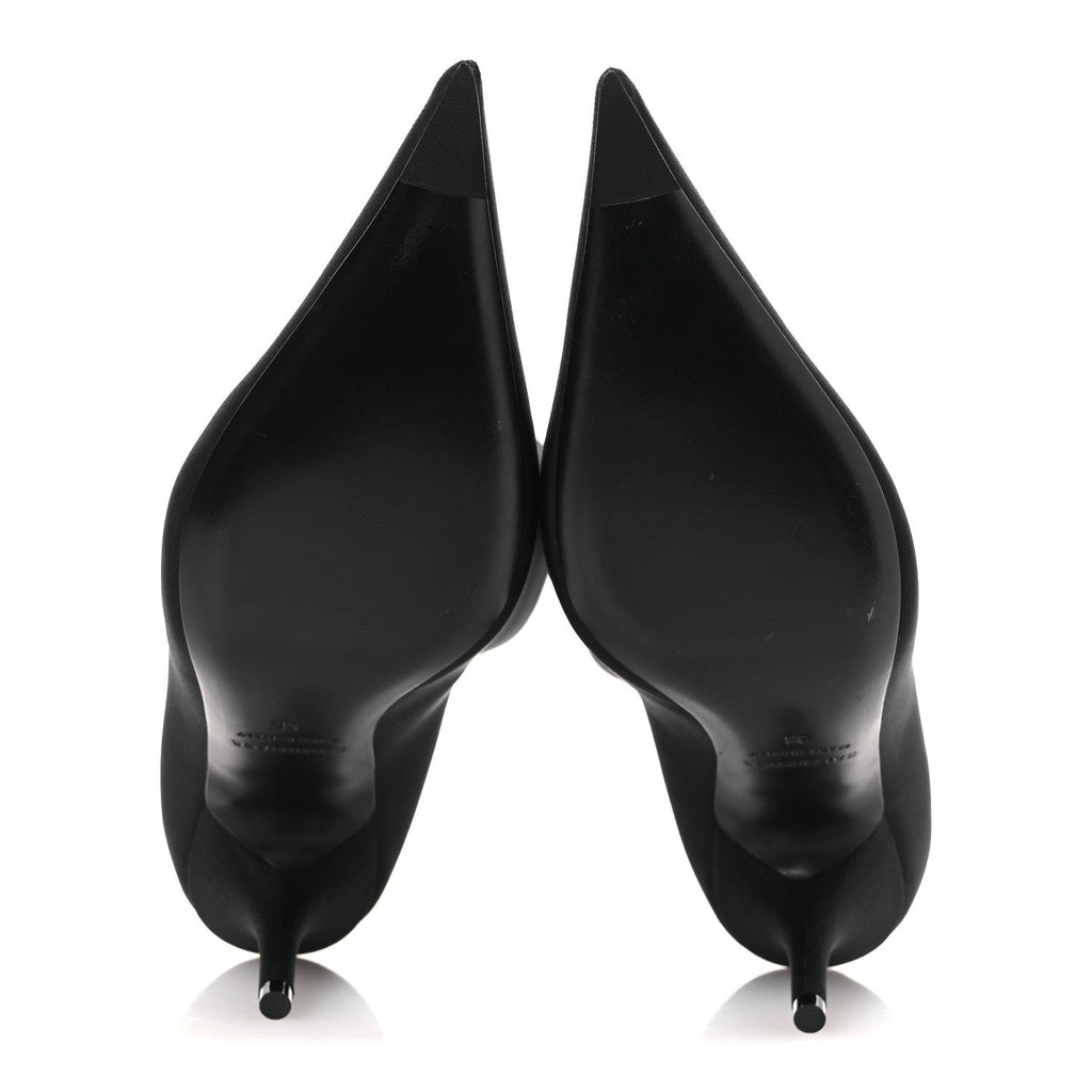 JERSEY CREPE EXTREME POINTED TOE KNIFE BOOTIES BLACK