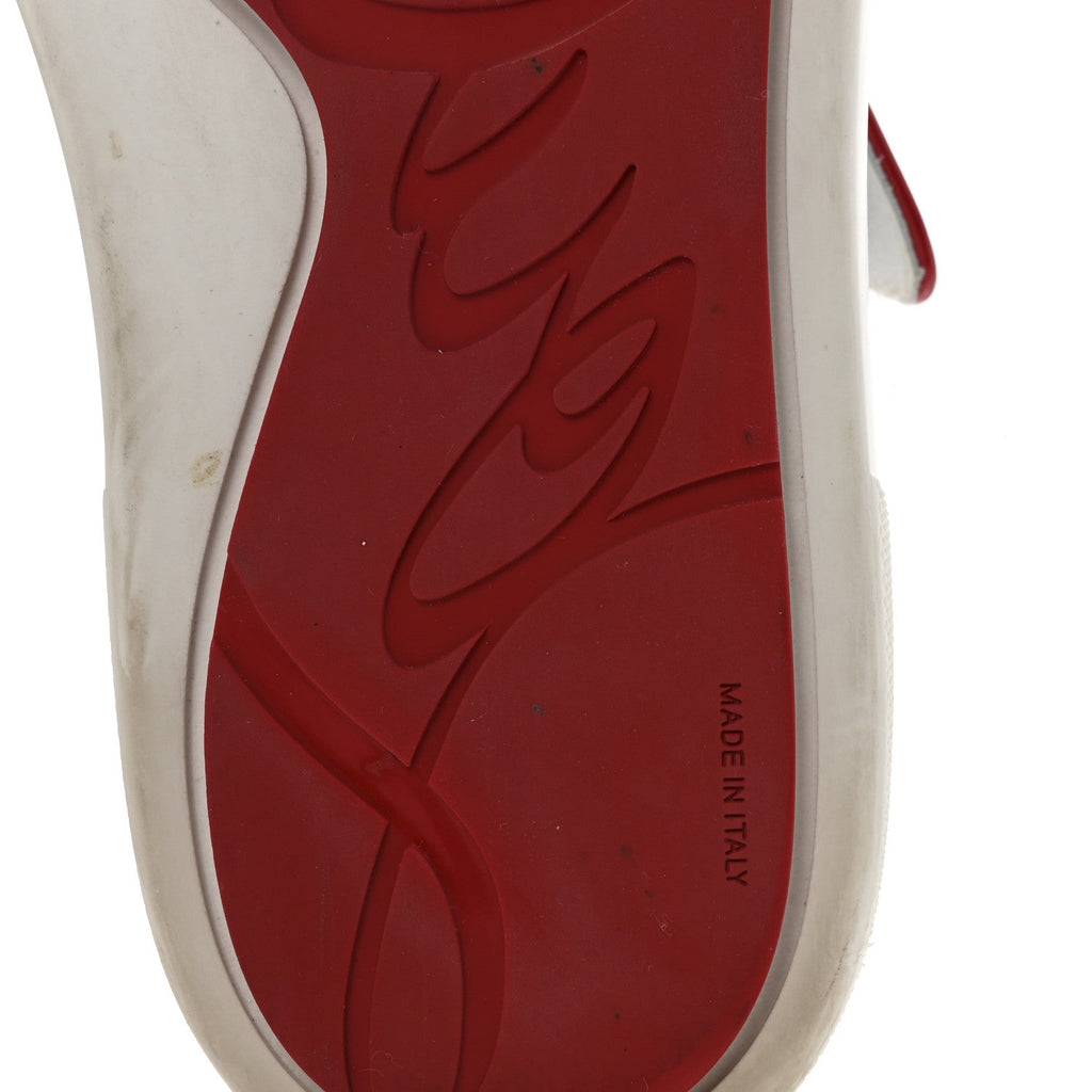 CALFSKIN MAXI TOYOTOTOY FLAT SNEAKERS WHITE RED