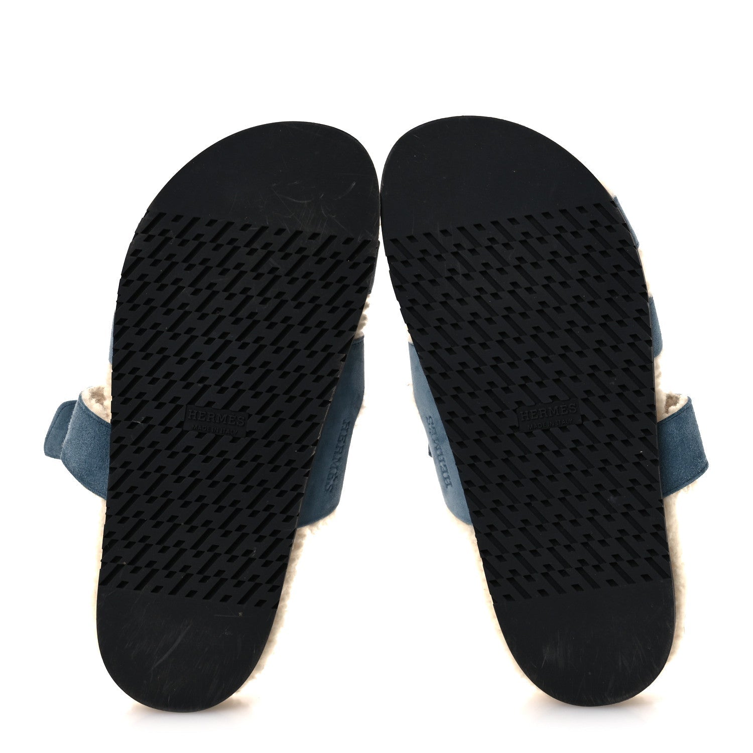 SUEDE GOATSKIN WOOLSKIN WOMENS CHYPRE SANDALS BLEU PINEDE ECRU