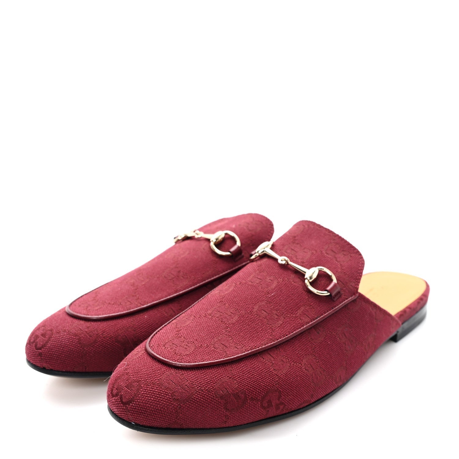 NEW CANVAS GG MONOGRAM MALAGA KID WOMENS PRINCETOWN SLIPPERS ROSSO ANCORA