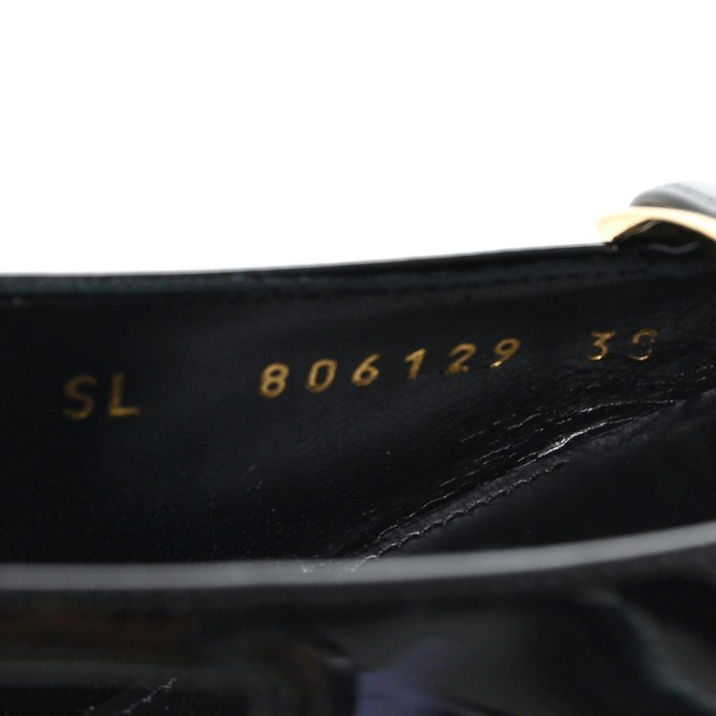 PATENT CALFSKIN JACQUELINE 75 SLINGBACK PUMPS BLACK