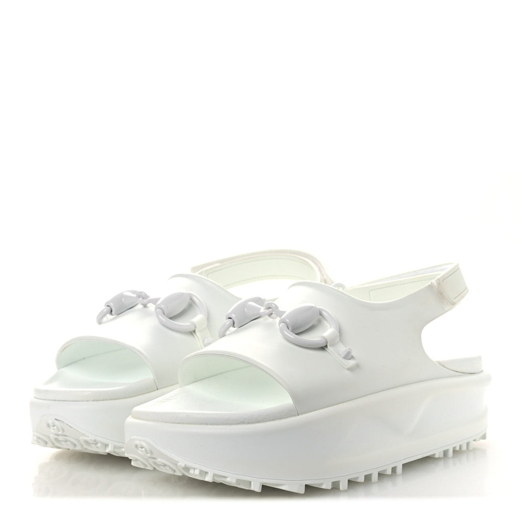 SOFT RUBBER HORSEBIT TOUCH WOMENS STRAPPED SANDALS GREAT WHITE
