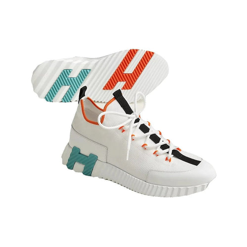 Hermès Lift Slip-On Sneaker - White/Teal/Orange