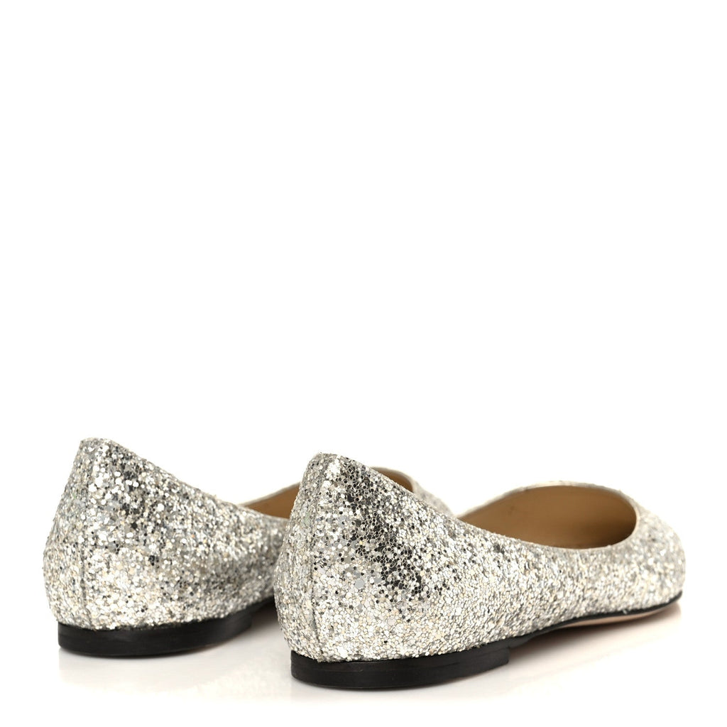 GALAXY GLITTER MESH LOVE FLATS SILVER SPARKS