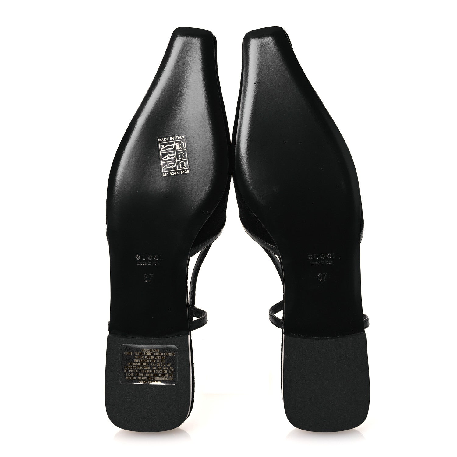 NEW VELVET ASHMIR GG MONOGRAM MALAGA KID SLINGBACK BALLET FLATS BLACK