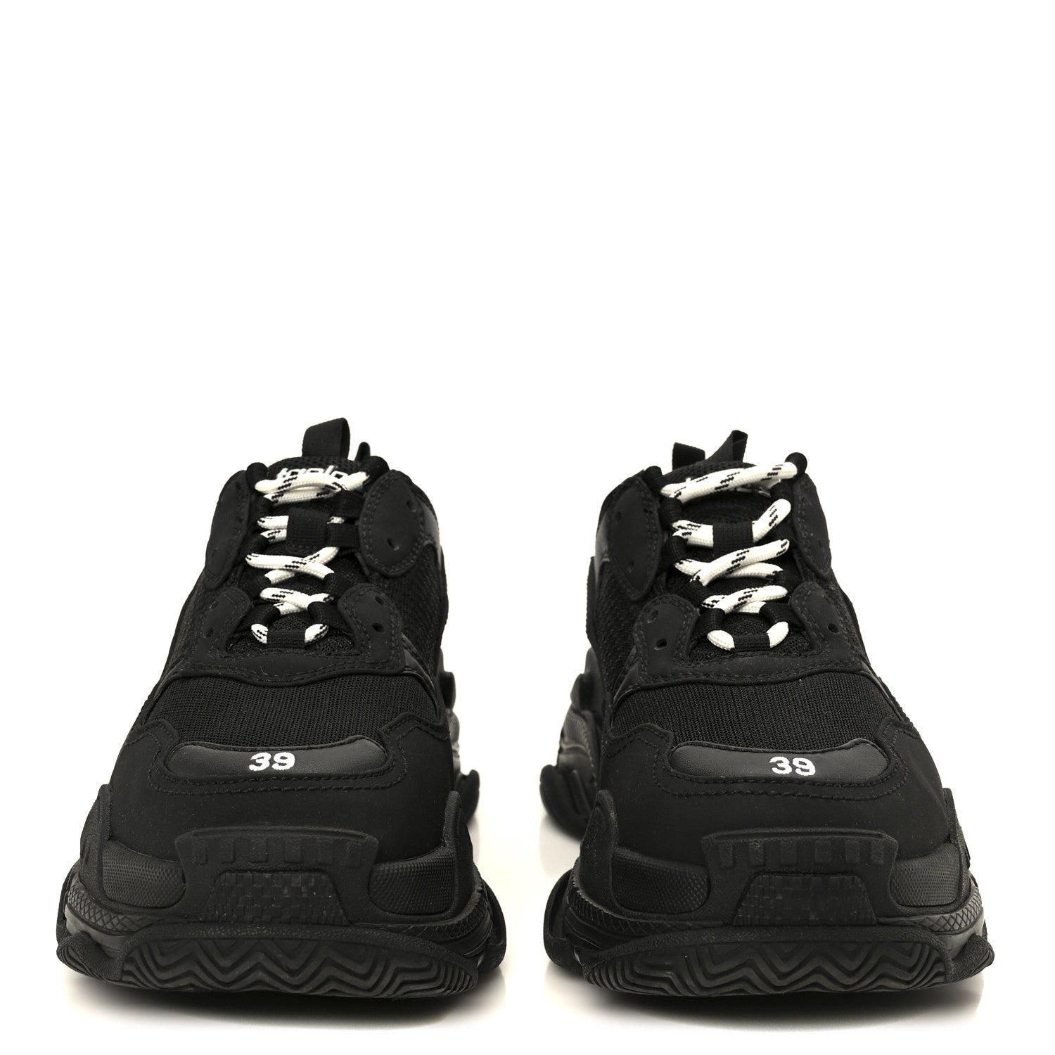 FABRIC MESH WOMENS TRIPLE S SNEAKERS BLACK