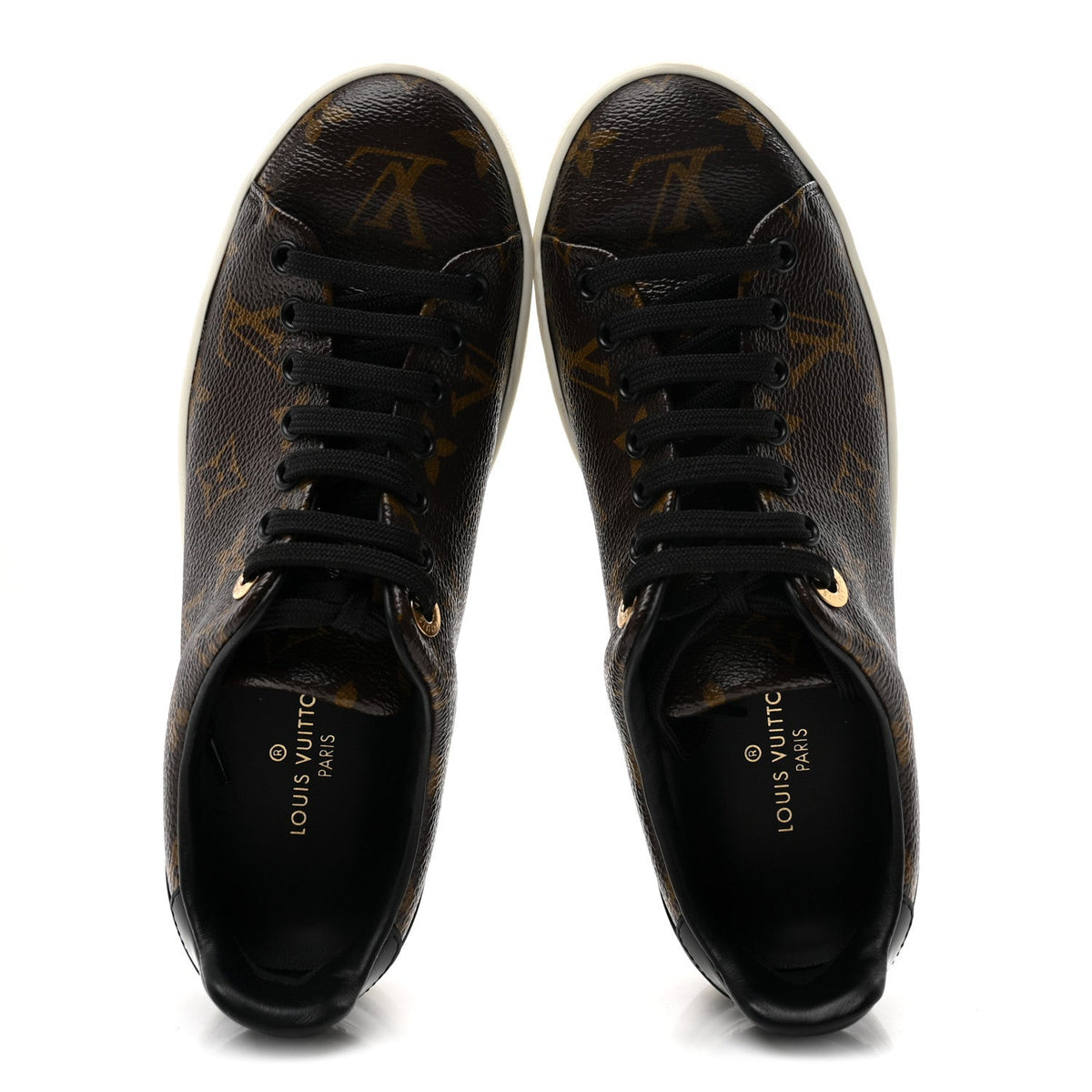 LOUIS VUITTON PATENT MONOGRAM FRONTROW SNEAKER BROWN