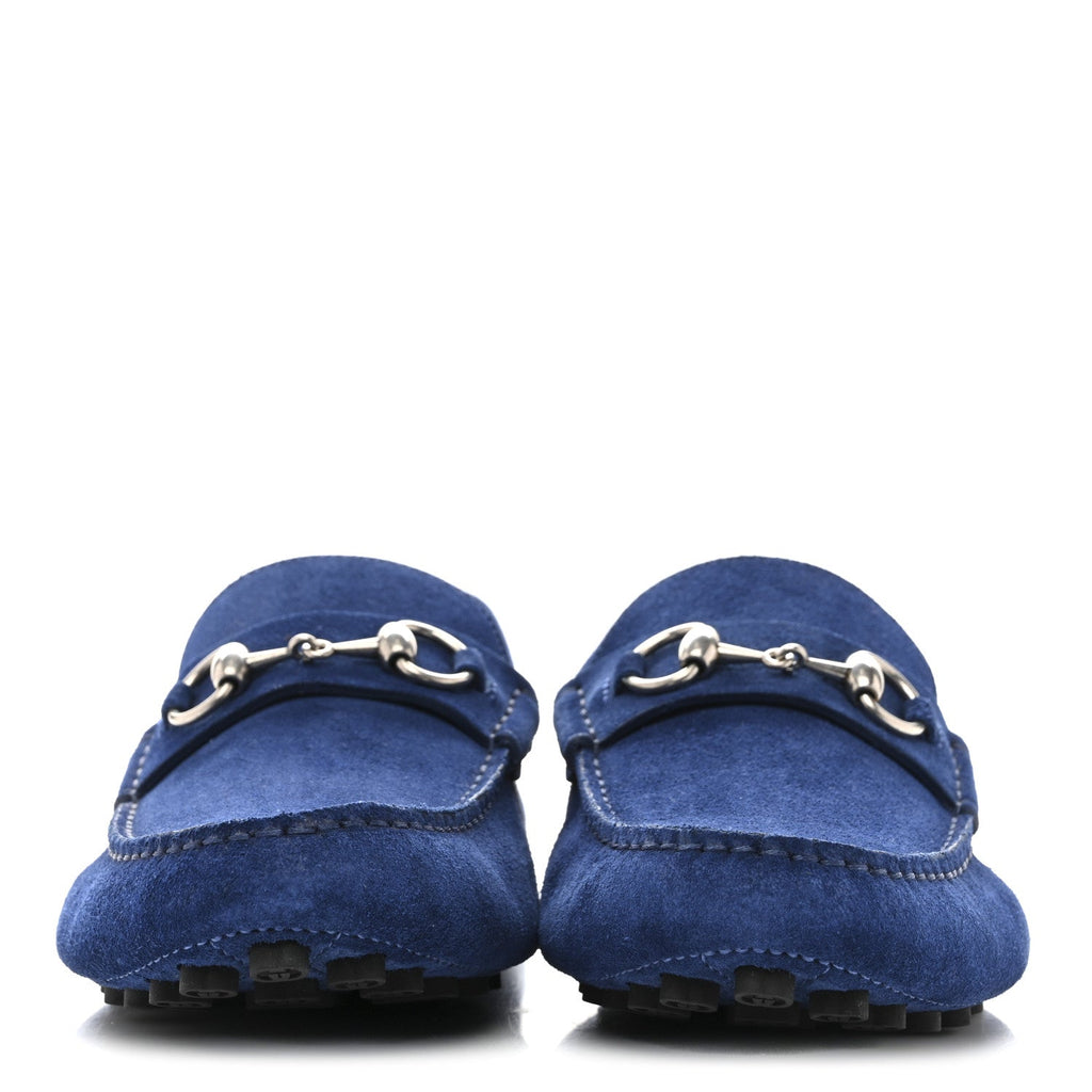 SUEDE MENS HORSEBIT DRIVER LOAFERS ROYALE