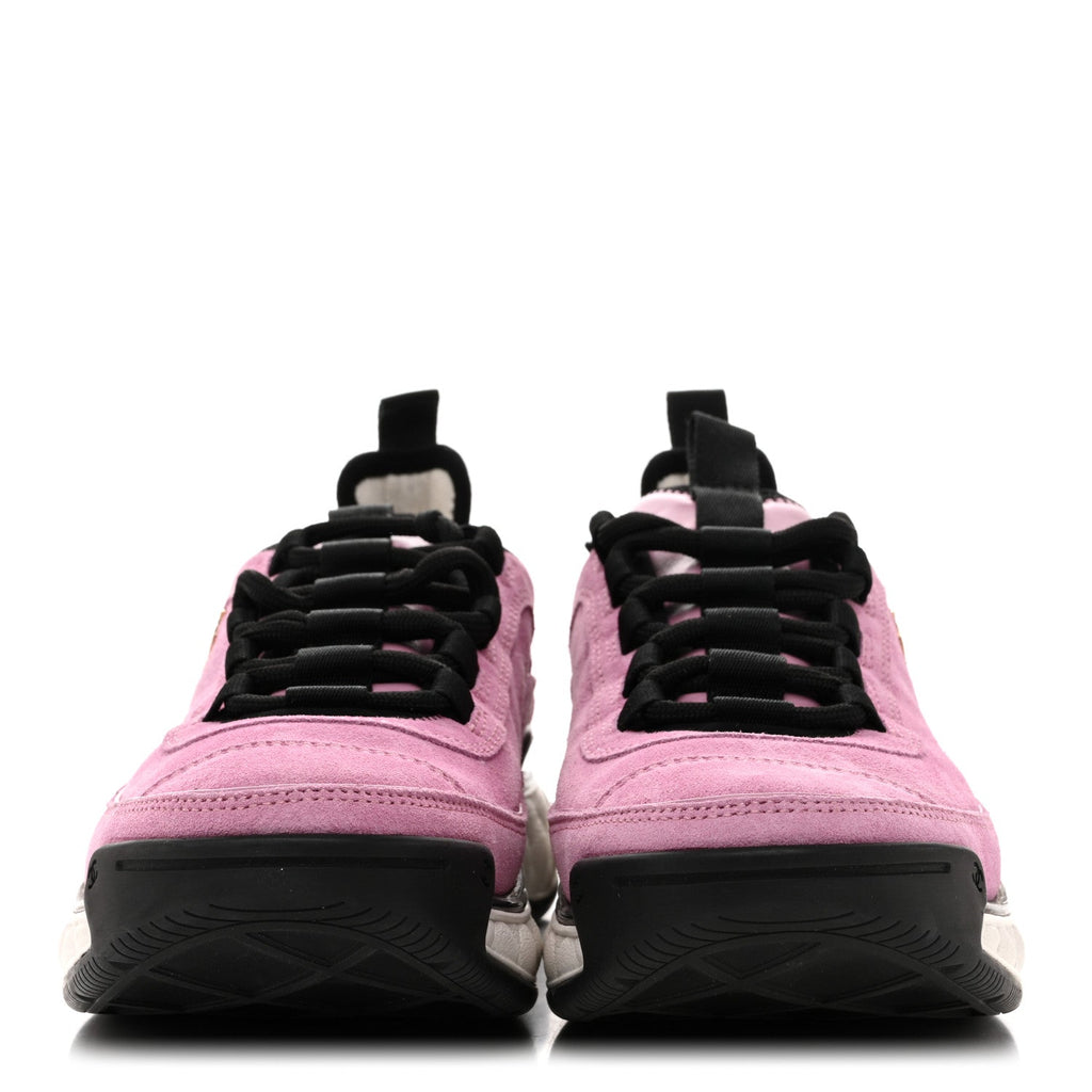 SUEDE CALFSKIN NYLON GROSGRAIN CC SNEAKERS DARK PINK