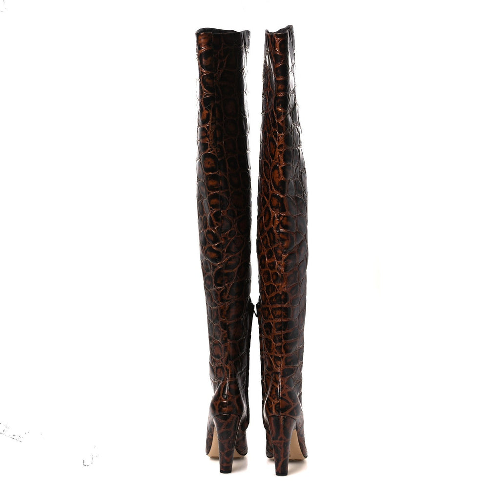 CROC EFFECT CANALAZZO OVER THE KNEE BOOTS BARREL