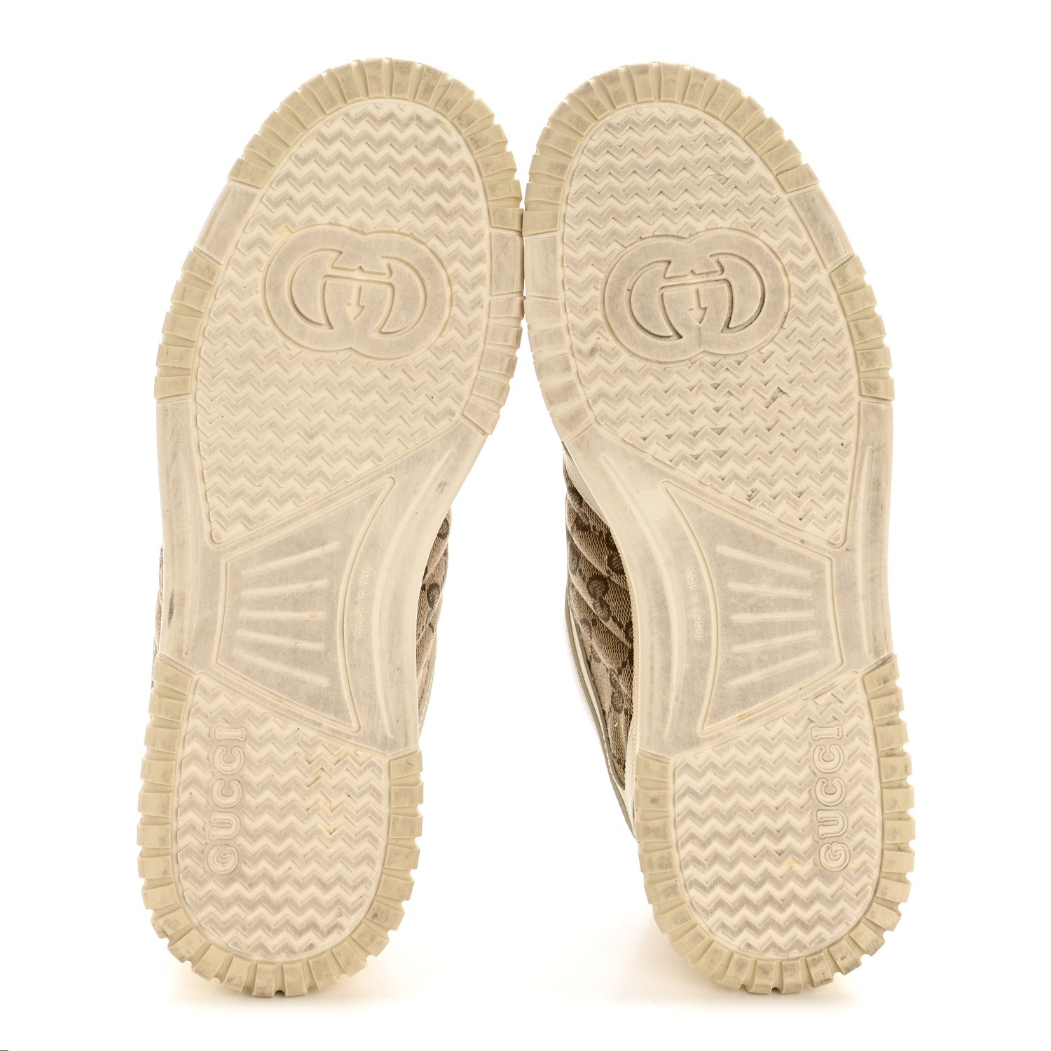 CALFSKIN GG MONOGRAM RE-WEB WOMENS SNEAKERS WHITE BEIGE EBONY