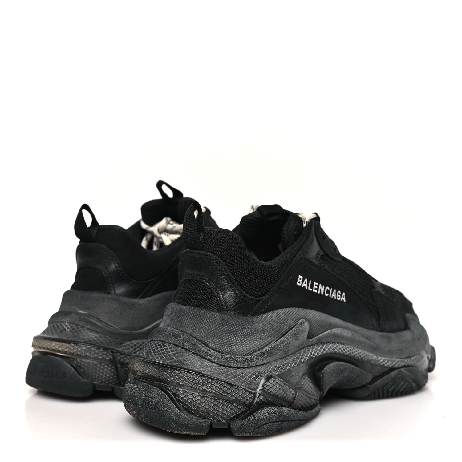 FABRIC MESH CLEAR SOLE WOMENS TRIPLE S SNEAKERS BLACK