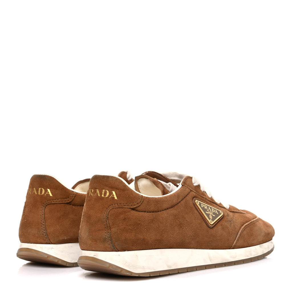 SUEDE LOGO WOMENS LOW TOP SNEAKERS COCOA BROWN
