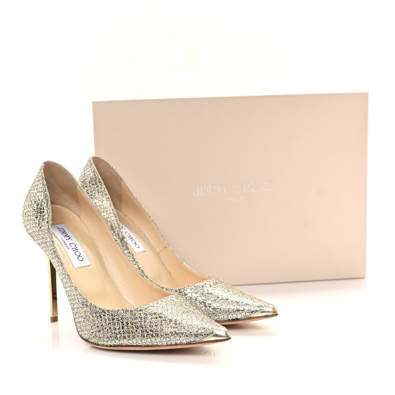 GLITTER FABRIC ROMY 85 PUMPS CHAMPAGNE
