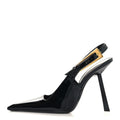 GLAZED CALFSKIN LEE SLINGBACK PUMPS BLACK