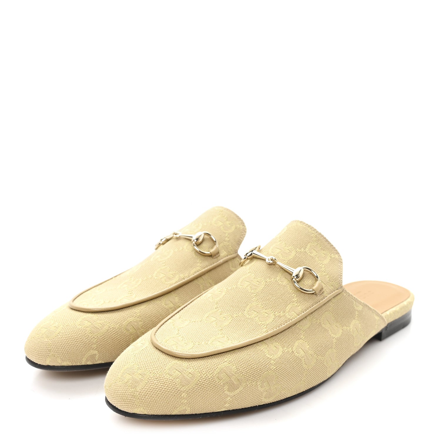GG MONOGRAM CANVAS WOMENS PRINCETOWN SLIPPERS EGYPT SALT