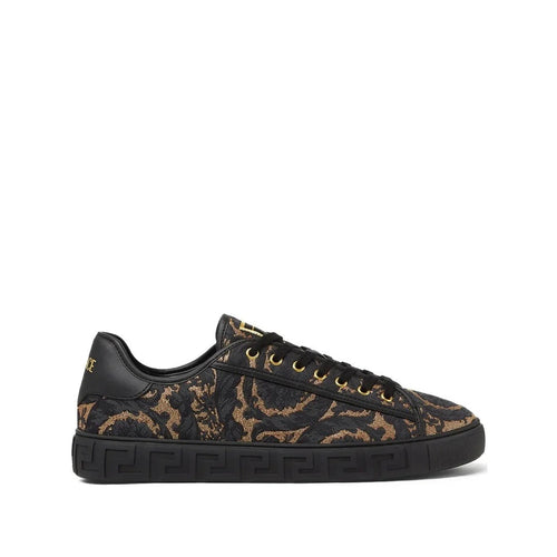 Versace Greek Key Baroque Sneakers - Black/Gold