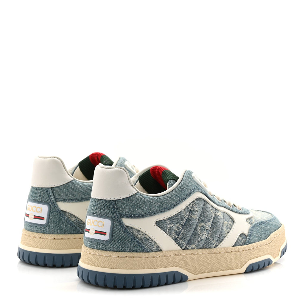 DENIM GG MONOGRAM WOMENS RE-WEB SNEAKERS LIGHT BLUE