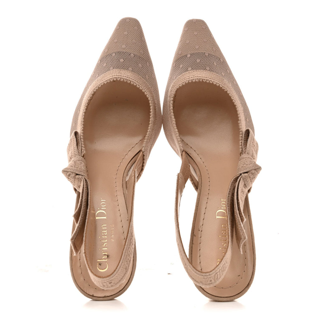 MESH PLUMETIS SUEDE RIBBON J'ADIOR SLINGBACK 65MM PUMPS NUDE