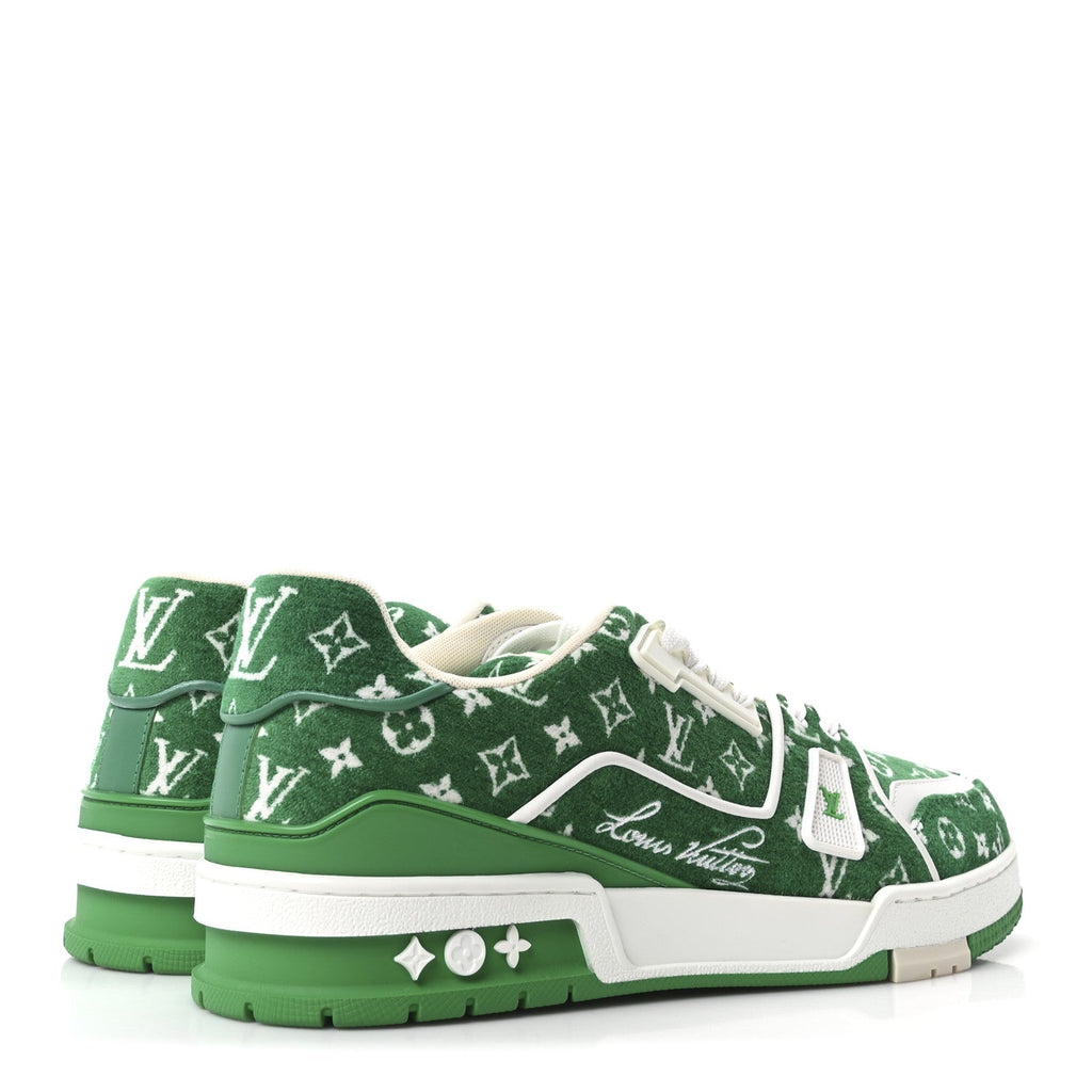 JACQUARD VELVET MONOGRAM MENS LV TRAINER SNEAKERS VERT
