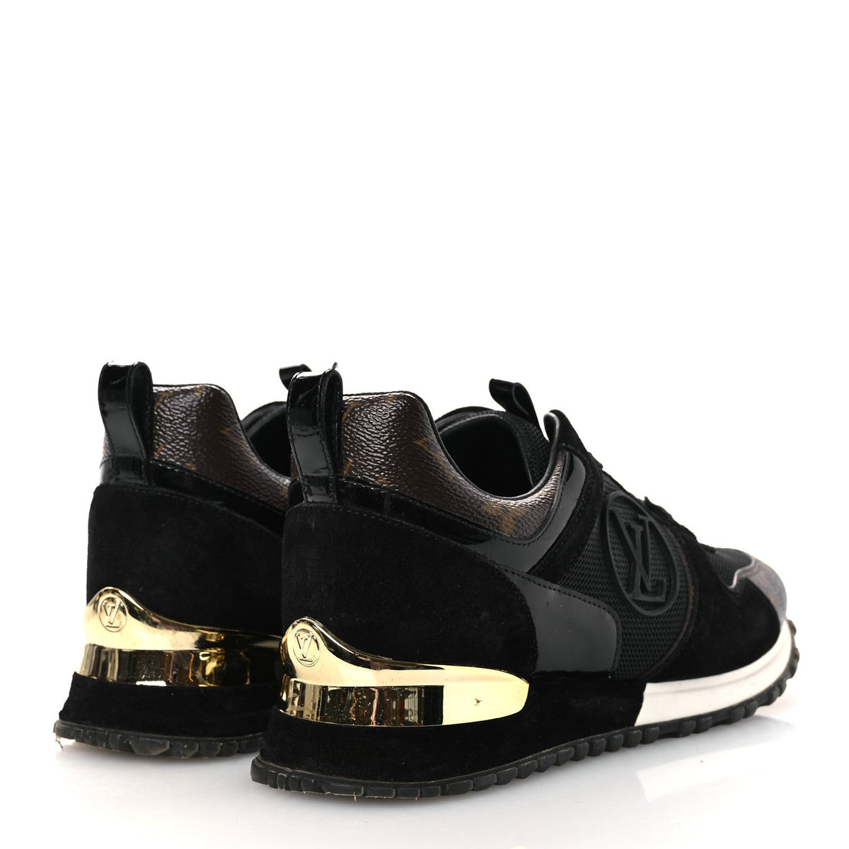 LOUIS VUITTON SUEDE MONOGRAM RUN AWAY SNEAKER BLACK