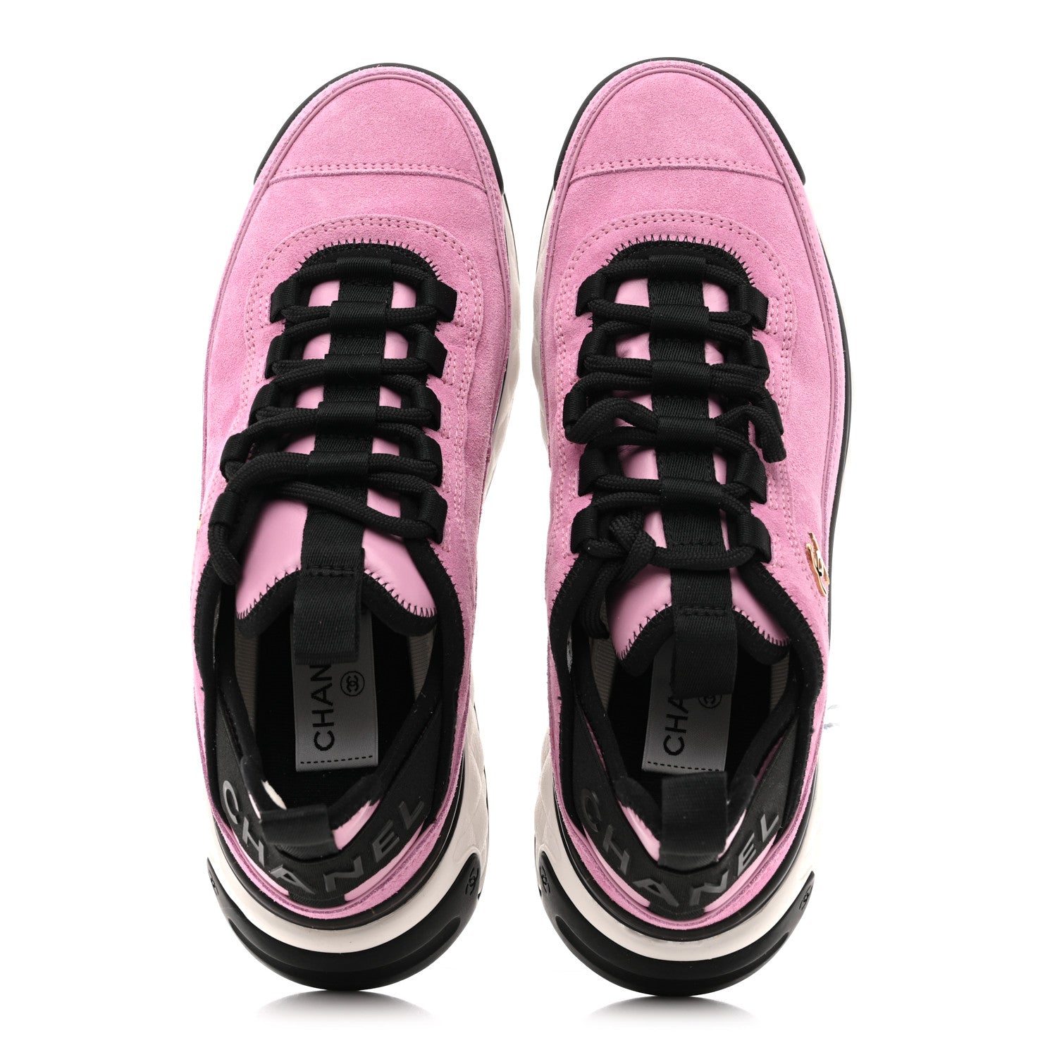 SUEDE CALFSKIN NYLON GROSGRAIN CC SNEAKERS DARK PINK