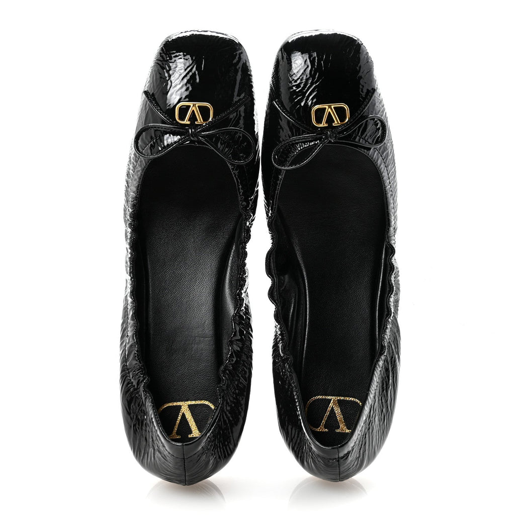 NAPLACK NAPPA VLOGO BOW MARY JANE BALLERINA FLATS BLACK