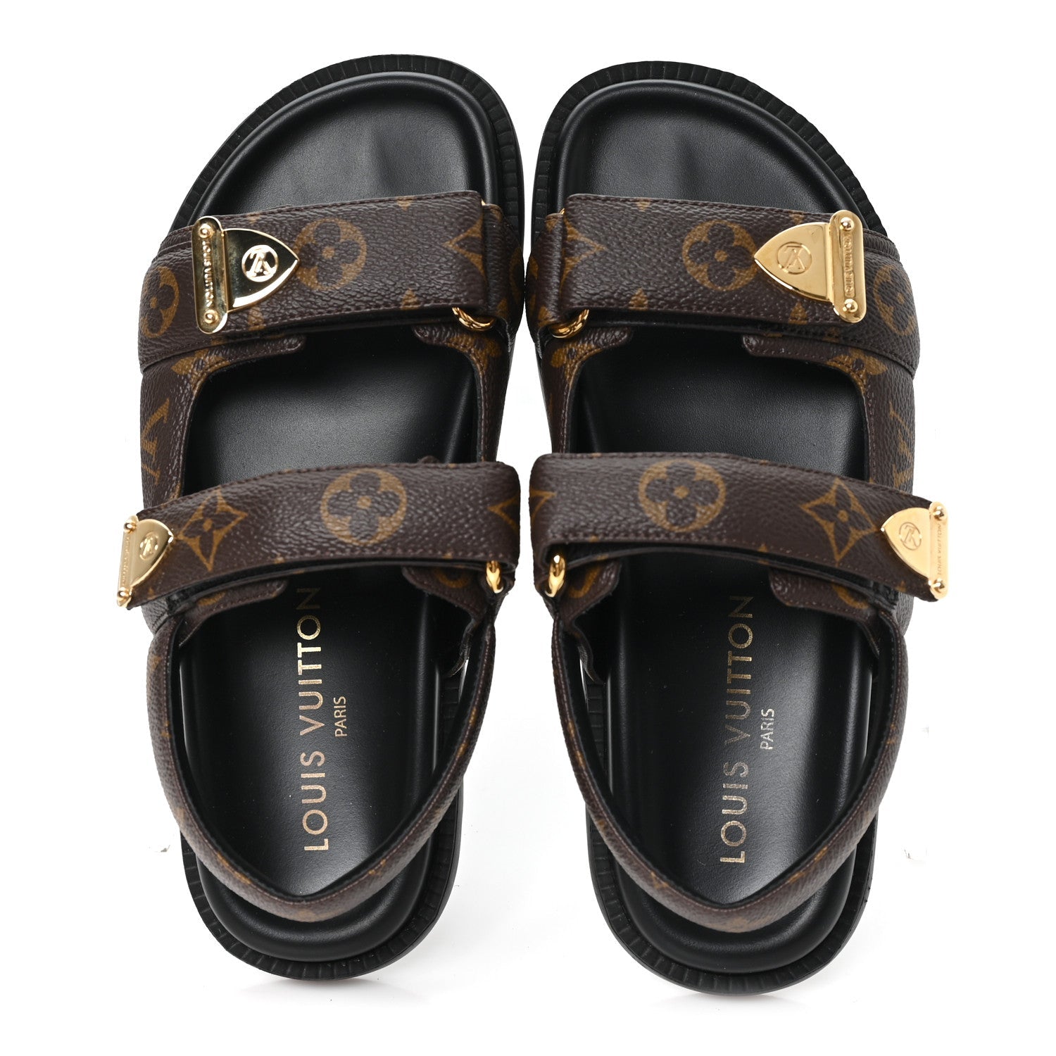 MONOGRAM LV SUNSET COMFORT FLAT SANDALS CACAO BROWN