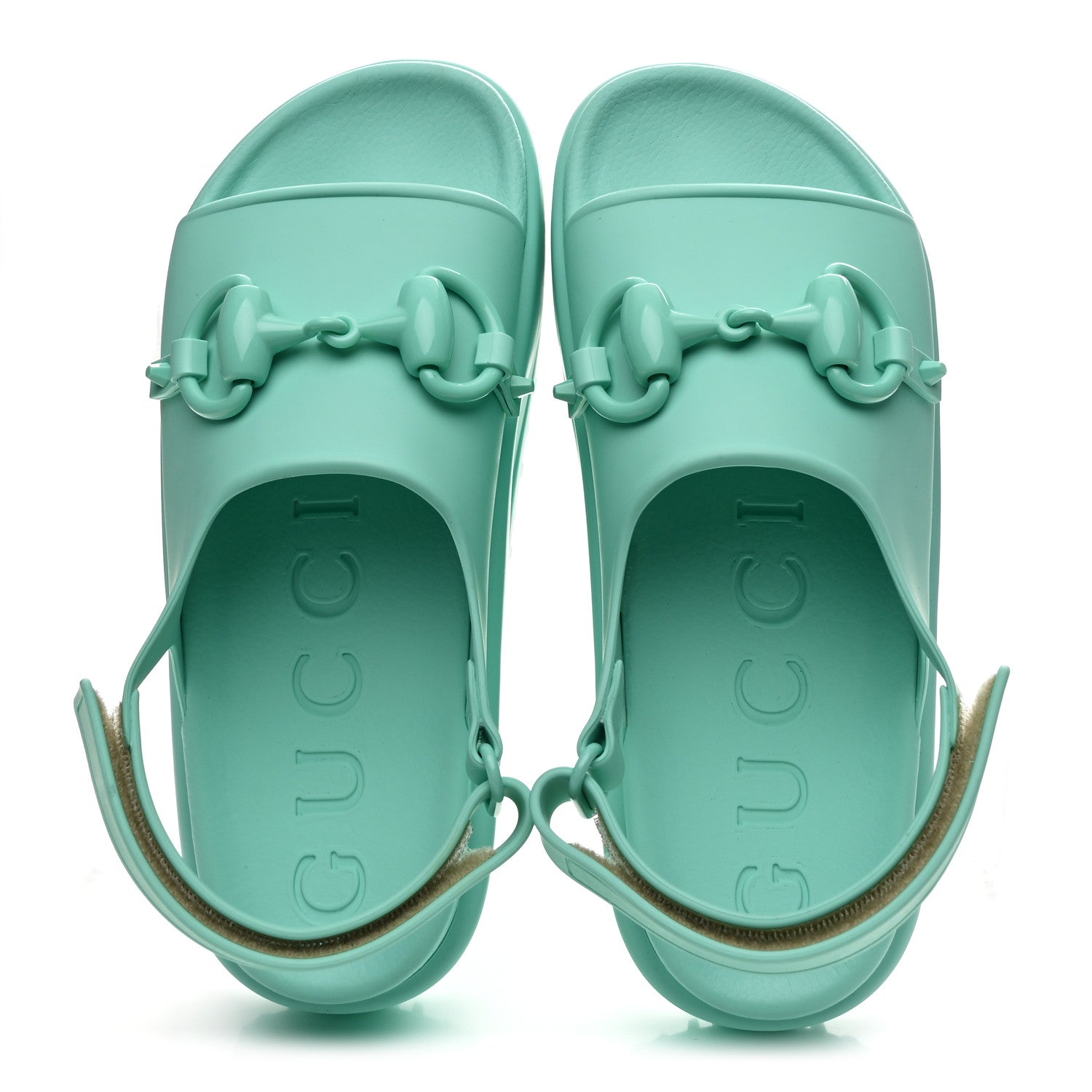 SOFT RUBBER HORSEBIT WOMENS SLINGBACK SANDALS TEAL CYAN