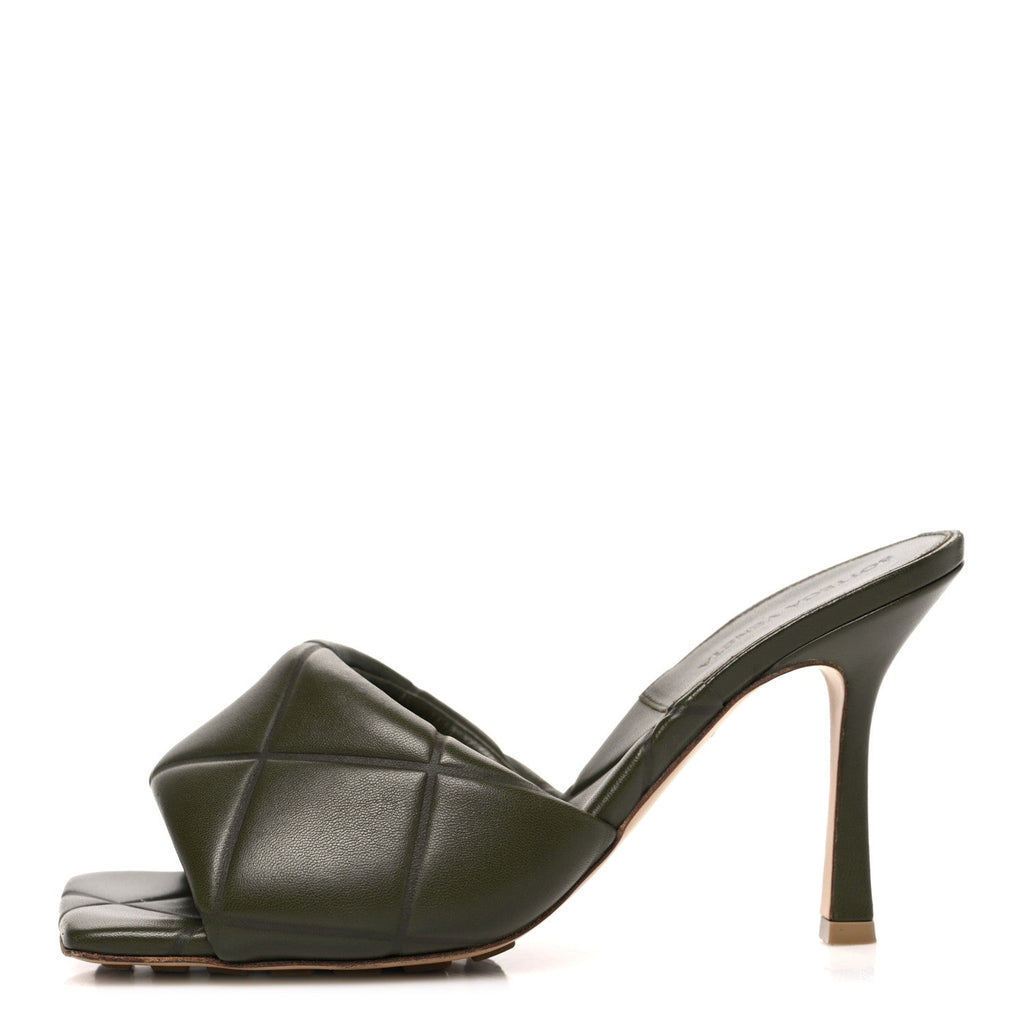 NAPPA QUILTED RUBBER LIDO MULE SANDALS KHAKI
