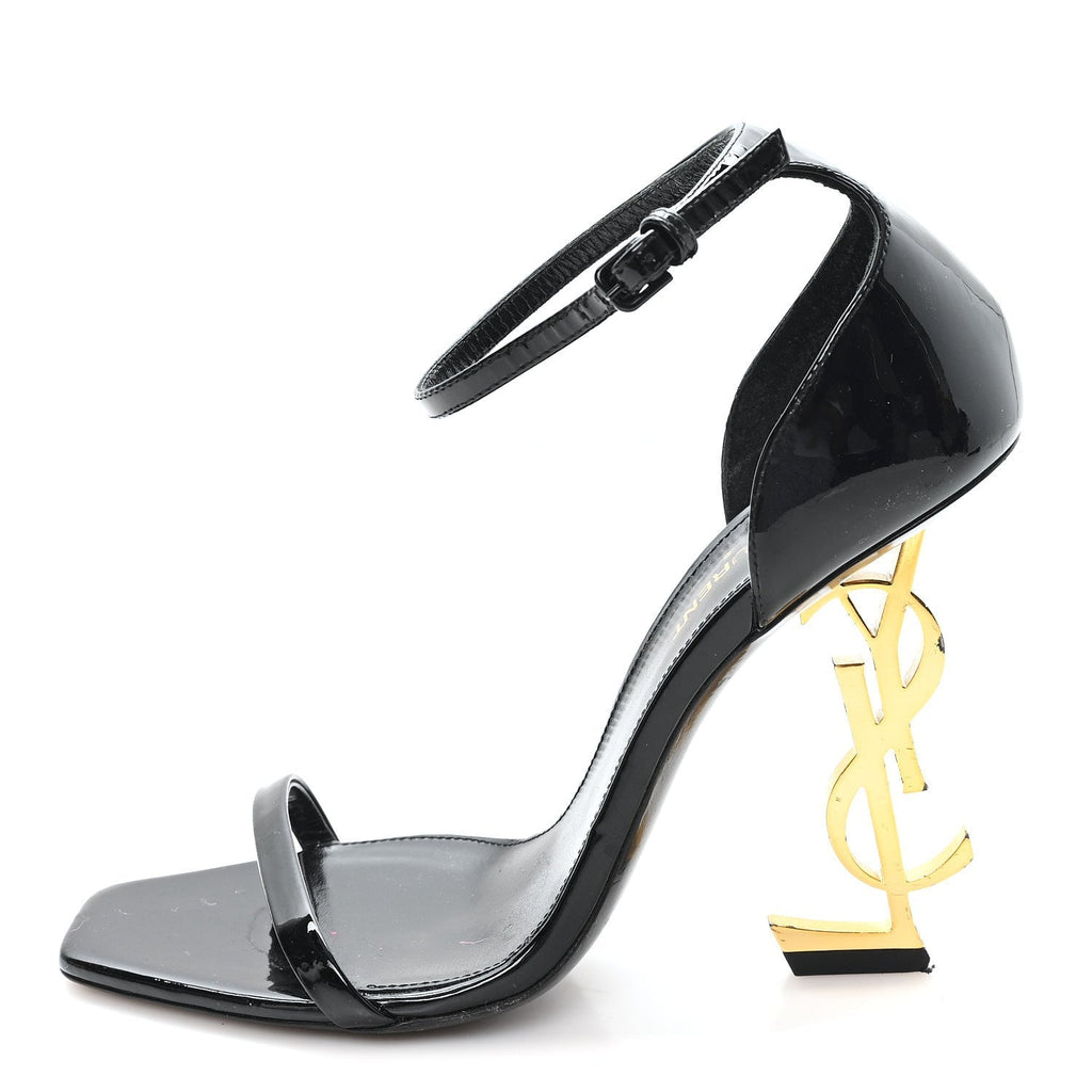 PATENT CALFSKIN OPYUM 110 SANDALS BLACK GOLD