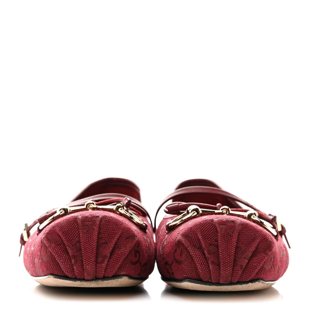 GG MONOGRAM HORSEBIT BALLET FLATS ROSSO ANCORA