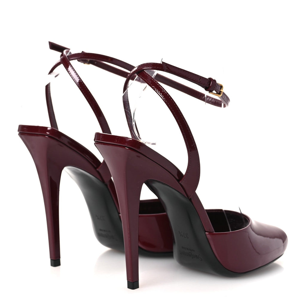 PATENT CALFSKIN LA SCANDALE 110 SANDALS GRENAT