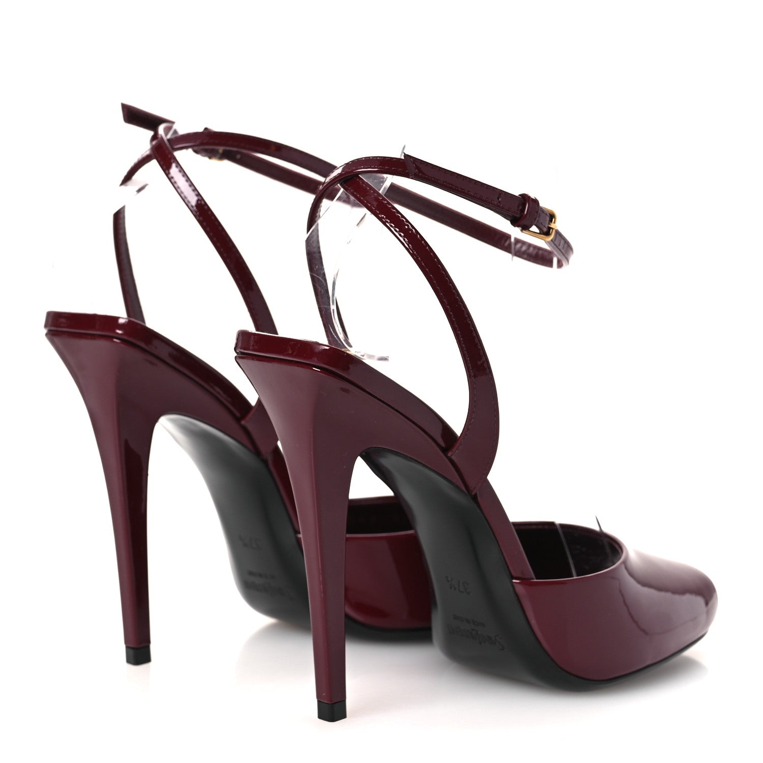 PATENT CALFSKIN LA SCANDALE 110 SANDALS GRENAT