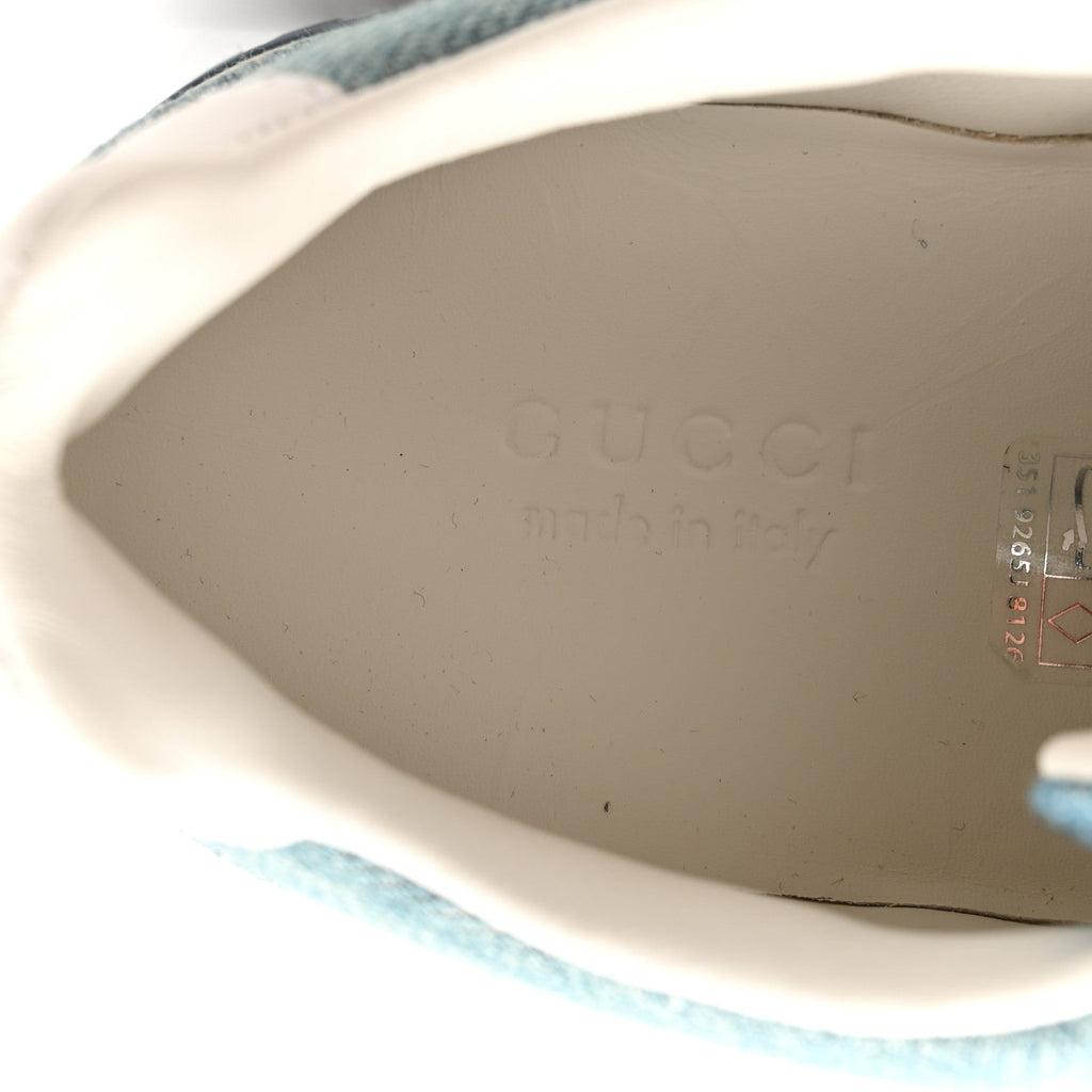 DENIM GG MONOGRAM WOMENS RE-WEB SNEAKERS LIGHT BLUE