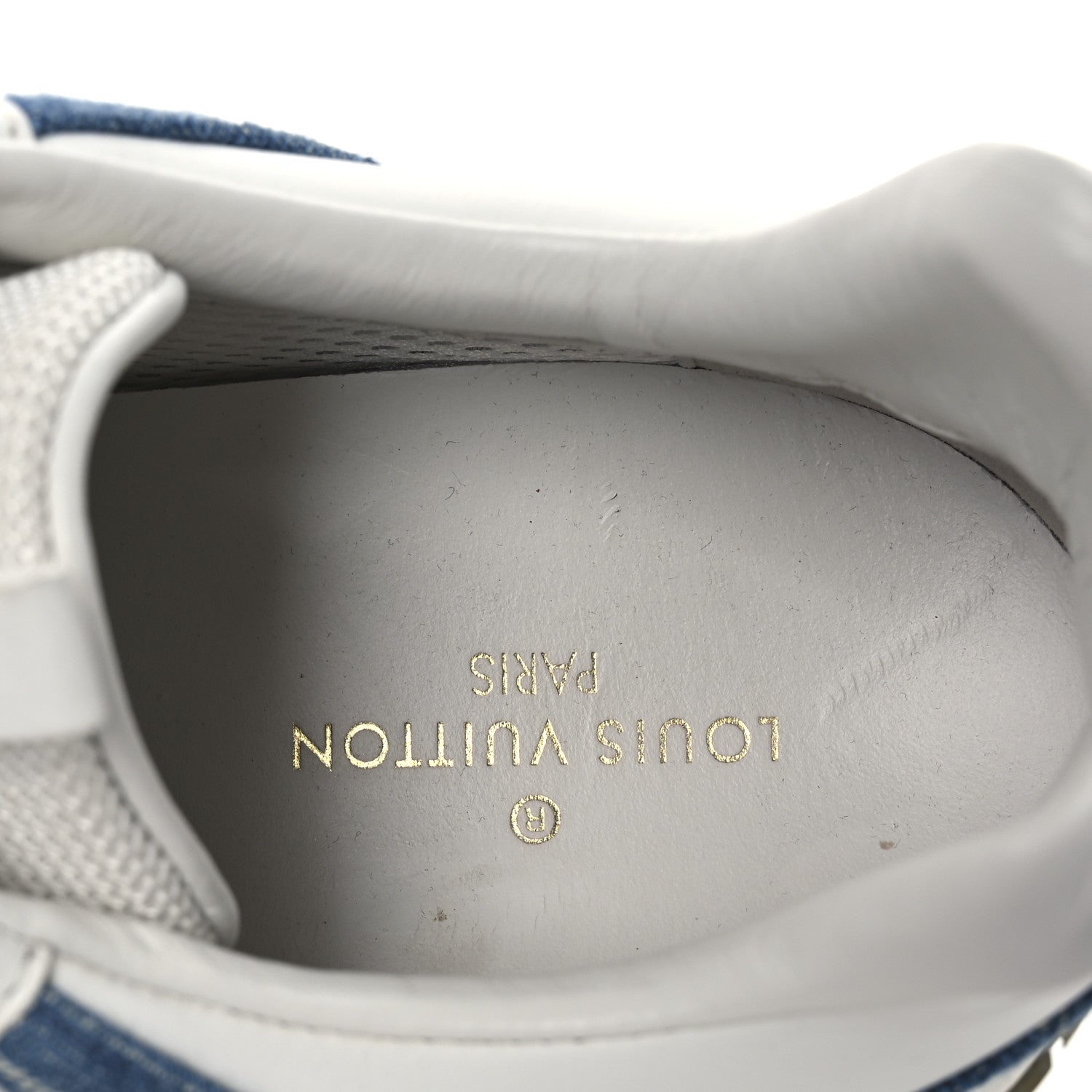 CALFSKIN MONOGRAM DENIM RUN AWAY SNEAKERS WHITE