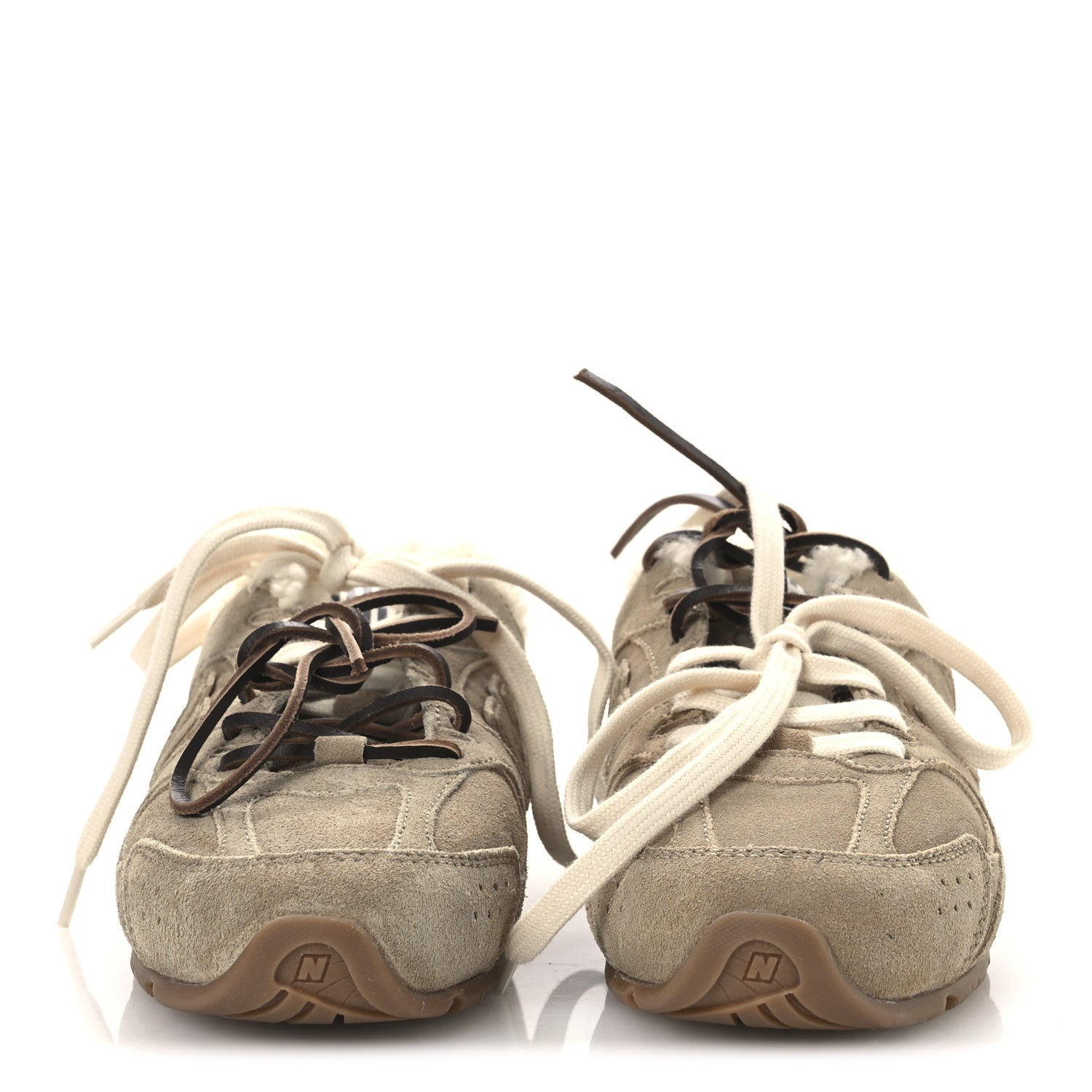 X NEW BALANCE SUEDE SHEARLING 530 SL SNEAKERS BLEACHED ECRU