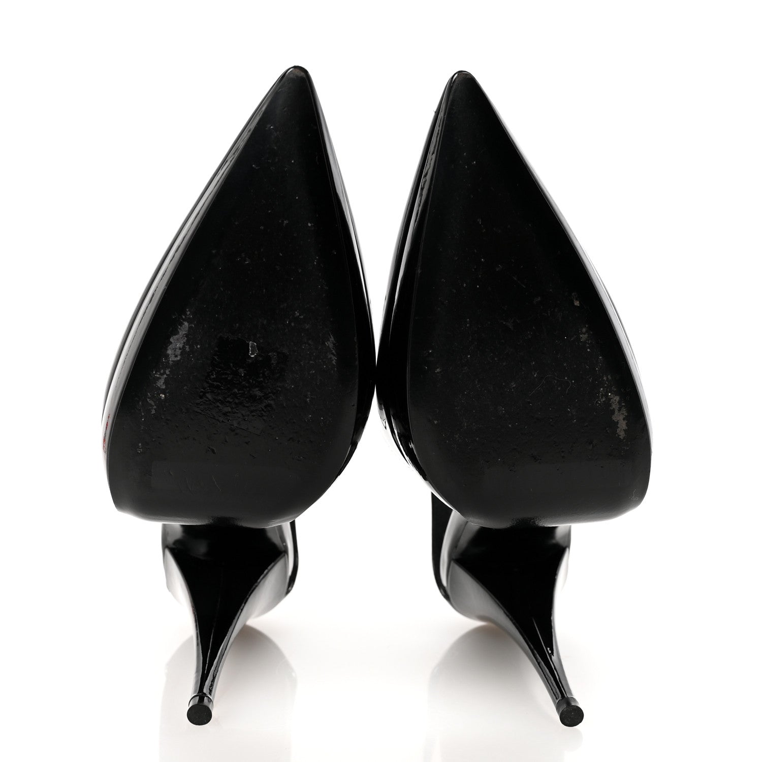 PATENT ANJA 105 ANKLE STRAP POINTED PUMPS BLACK