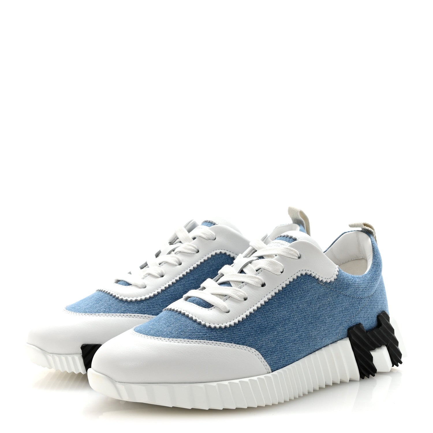 DENIM CALFSKIN BOUNCING SNEAKERS BLEU CLAIR WHITE