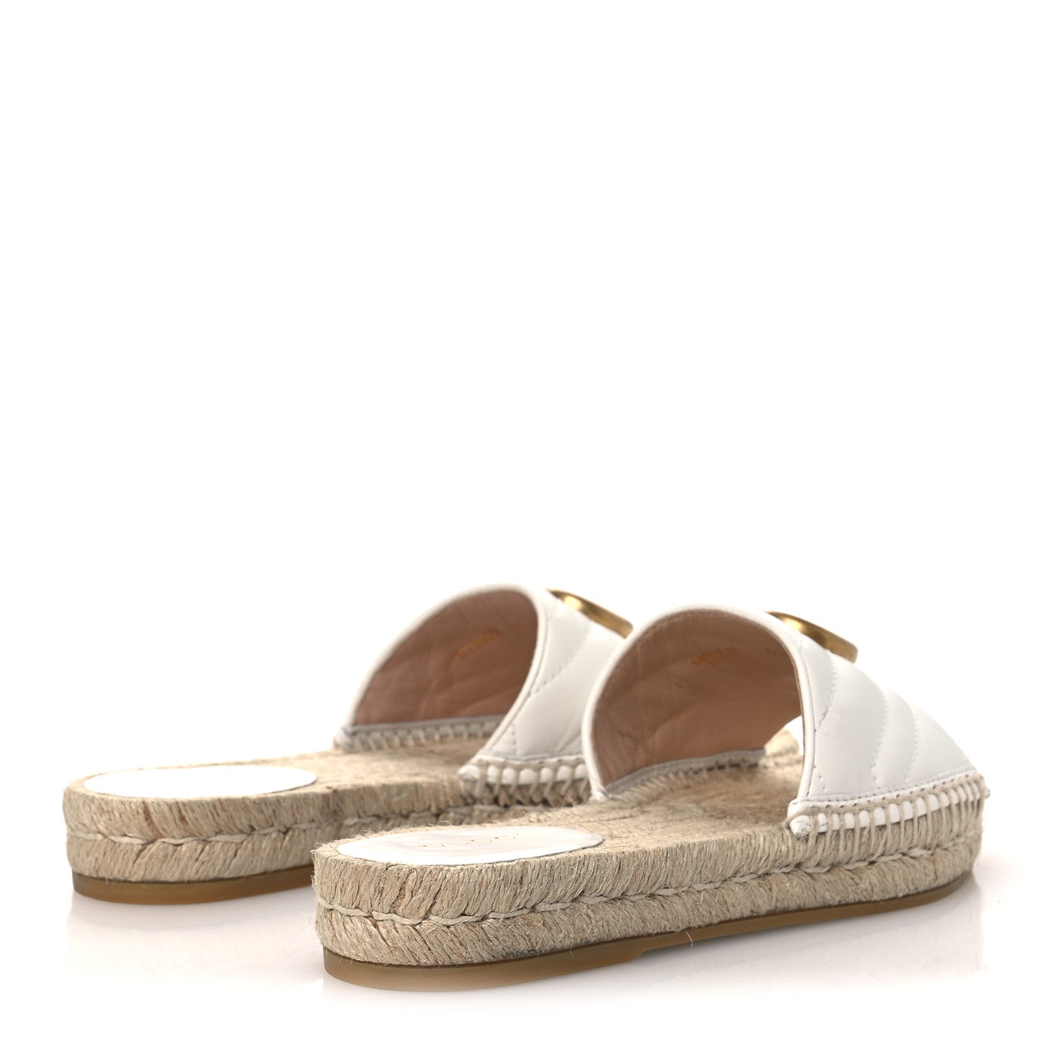 NAPPA MATELASSE GG MARMONT ESPADRILLE SLIDE SANDALS GREAT WHITE