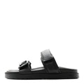 GRAINED CALFSKIN SUNSET COMFORT FLAT SANDALS BLACK